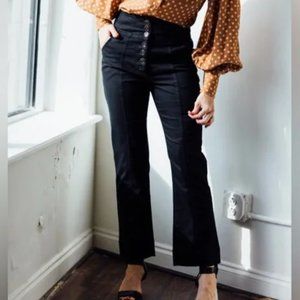 Ulla Johnson High Waisted Ellis Black Jeans Boot Cut